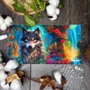 Coupon tissu rectangle - Méchant Loup