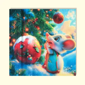 Coupon 24x24cm - Souris Noël